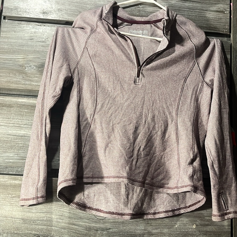 Athletic quarter zip,striped